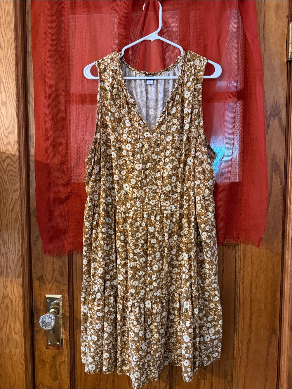 Old Navy Mustard Floral Midi Dress
